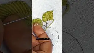 Unique leaf hand embroidery #shorts #trending #stitch #embroidery #ytshorts #newstitch