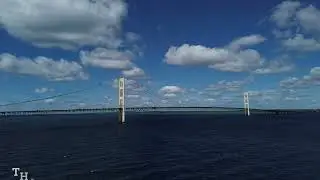 Mackinac Bridge by drone 4k