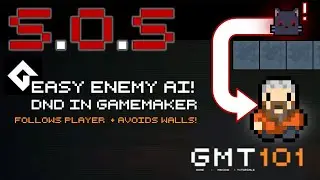 Game Maker SOS: AI Enemy Follows Player with Collision & Distance Detection (DnD/Visual)