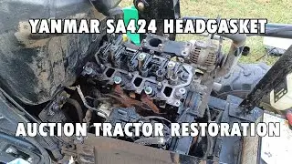 Ремонт прокладки головки блока цилиндров трактора Yanmar SA424 3TNV80F
