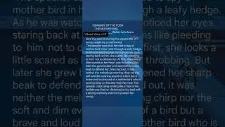 Summary of the poem 