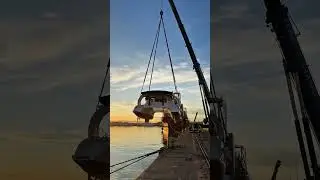 Launching the first Phoenix Marine X5 E Plus hybrid sailing catamaran #sailingcatamaran #boatlaunch
