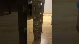 Tall wooden block marble run #asmr #wood #marble #marblerun #woodenblocks