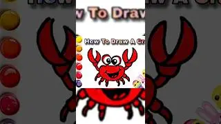 Crab Drawing #shorts #short #shortvideo #drawing #cute #cartoon #kids #crab
