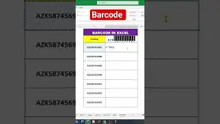 Barcode in excel #excel #exceltricks #exceltips #foryou #excelshortcuts #education #exceltutorial