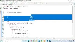 Full Triangle Alphabet Pattern Printing in Java Language