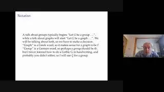 Research Discussion on Graphs and Groups - Lecture 1