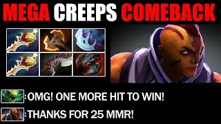 2X Divine Rapier Anti Mage Defend Mega Creeps - Impossible Comeback Immortal Rank 7.26c Dota 2