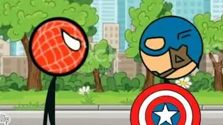 Spiderman vs captain America a stickman animation fight || flipaclip