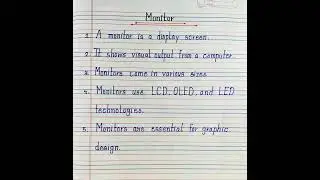 5 Lines Essay On Monitor | 5 Easy Sentences About Monitor | Handwriting ✍️ | Essay On Monitor
