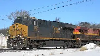 CSX 3442 w/ KCS Power Leads Freight, Bettendorf, IA