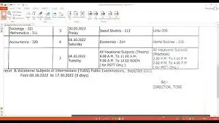 Telangana Open School SSC & Open Inter Supplementary Exams SeptOctober 2022 Time Table#tsopenschool