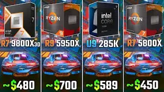 RYZEN 7 9800X3D vs RYZEN 5950X vs ULTRA 9 285K vs RYZEN 5800X | Test in 6 Games