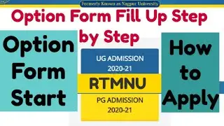 MSC/PG Option Form Fill Up Step by Step RTMNU 2020 #rtmnu