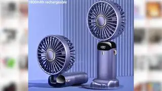 Ventilador portatil USB 5 velocidades para cuello con soporte movil y pantalla - AliExpress