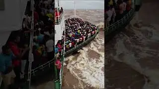 ⚠ Overcrowded Ferry Faces Massive Waves! 🌊😱