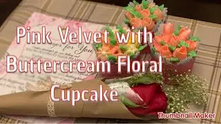 Pink Velvet with Buttercream Floral Cupcake 🧁
