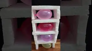 Red hot ball vs Balloons and with foam Experiments