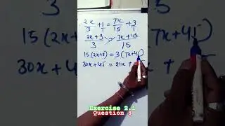 NCERT Solutions Class VIII Chapter 2 Exercise 2.1 Question 8 Linear equations in One Variable #maths