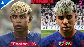 REALISM TEST 😳 FC 26 vs eFootball 2026 FACE SCAN COMPARISON PS5 PRO 4K #ps5 #facecam #4k #football
