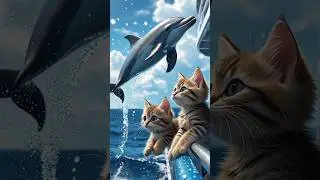 Feline Family on a Cruise: Cats Exploring the Seas! #shortsfeed #shortsvideo #shorts #cat #cartoon