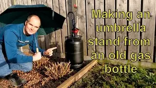 Making an umbrella stand from an old gas bottle