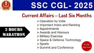 SSC CGL 2025 - Current Affairs  Important Questions Topic-wise