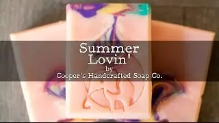 Cutting of Summer Lovin' Cold Process Soap - Teardrop Swirl - by Cooper's Handcrafted Soap Co.