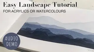 Acrylic Painting Tutorial Landscape for Beginners with Blue Mountains