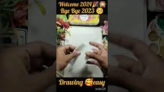 New year drawing 2024 pencil sketch Tutorial #shorts #viral #2024 #newyear