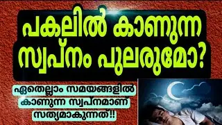 പകലിൽ കാണുന്ന സ്വപ്നം പുലരുമോ|ഏതെല്ലാം സമയങ്ങളിൽ കാണുന്ന സ്വപ്നമാണ് പുലരുന്നത്|salah media