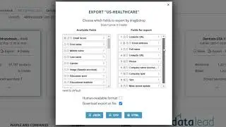 Datalead People Search - Exporting your B2B Contacts
