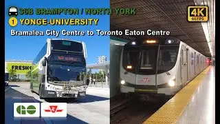 TTC, GO Transit POV Walk: Bramalea City Centre to Toronto Eaton Centre Via York Mills Station