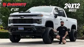 SILVERADO with STANCE: 2024 Chevrolet 2500 with a 4&rdquo; McGaughys lift kit, 24x13 Wheels & 33&rdquo; Tires