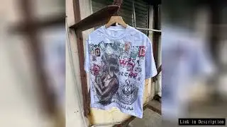 European American Hip-hop Gothic Punk Letter Anime Print Oversized Cotton Round Neck T-shirt Men Y2K