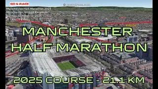Manchester Half Marathon 2025: 3D Video Course Map | 21.1 km - Manchester