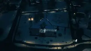 drone test. dji 4mp. night shot in the new year 2026.city of beli&scaron;će.snow and led lights.