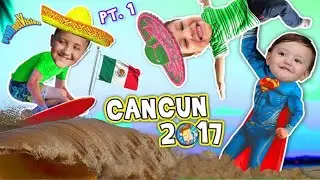 [REUPLOADED] OCEAN WAVES of MUD! Eating Sand, Surfing Fails & Hotel Room Tour Cancun Mexico