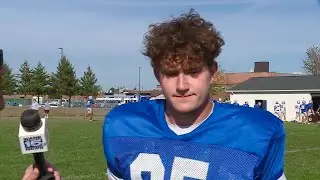 Evan Brubaker full interview at Carroll Chargers football practice on 10/1/25