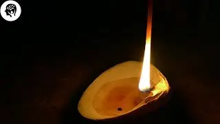Survival Candle made from primitive materials