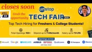 Не пропустите Unstop Tech Fair 2025! Стажировки, вакансии &mdash; подавайте заявки прямо сейчас!
