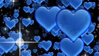 💙Blue Love Heart And Stars Background Video Loop (1-Hour No Sound) 💙Copyright Free - Wallpaper Heart