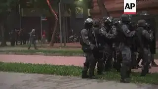 Rio police clear protesters amid general strike