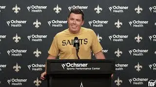 Saints HC Kellen Moore talks about additions new to the WR room, update on Penning and Alontae