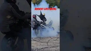Burnout gone wrong #motorcycle  #burnout #fail #germanstuntweek #gsw