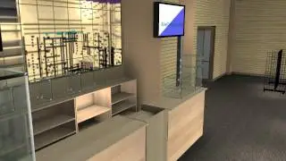 Retail Sales Counters and Gridwall, Slatwall. avi
