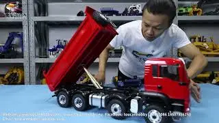 LESU 8*8 Hydraulic Dumper Truck, Light & Sound ssem, 2Speed, 4 axles Differential &center lock