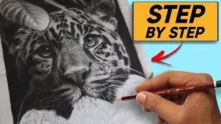 Drawing Hyper Realistic Leopard - Real-time Shading - Part 7 