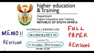 Mathematics N5 November 2024 Memo Full Paper @mathszoneafricanmotives
