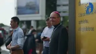 Monseigneur Mathieu Rougé, évêque de Nanterre, à la rencontre des pèlerins de Chrétienté !